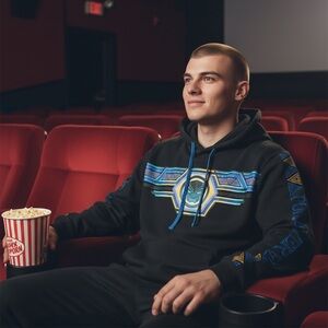 Marvel Black Panther Wakanda Forever Embroidered Sleeves Hoodie XL